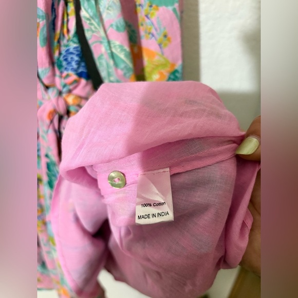 Banjanan Bazaar Wrap Floral Printed Cotton Mini Dress XS NWT - Picture 4 of 11